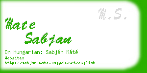 mate sabjan business card